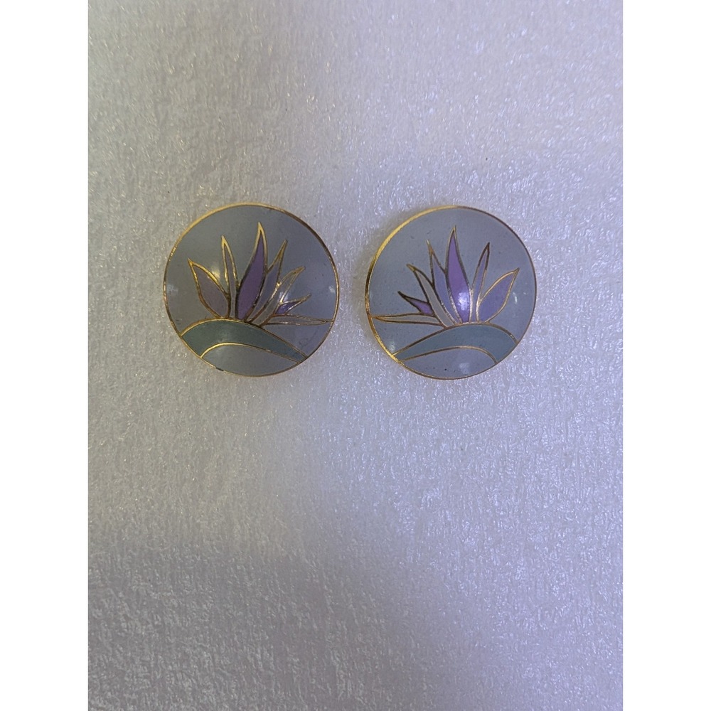 Vintage Laurel Burch Bird of Paradise Post Earrings, Gold Plated, 1980 Vintage